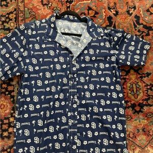 San Diego Padres Navy Blue Hawaiian Shirt